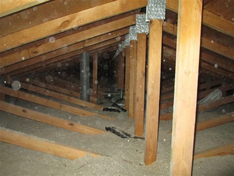 Attic framing checked during an AVL Inspections inspection