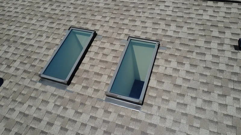Skylights on a shingle roof