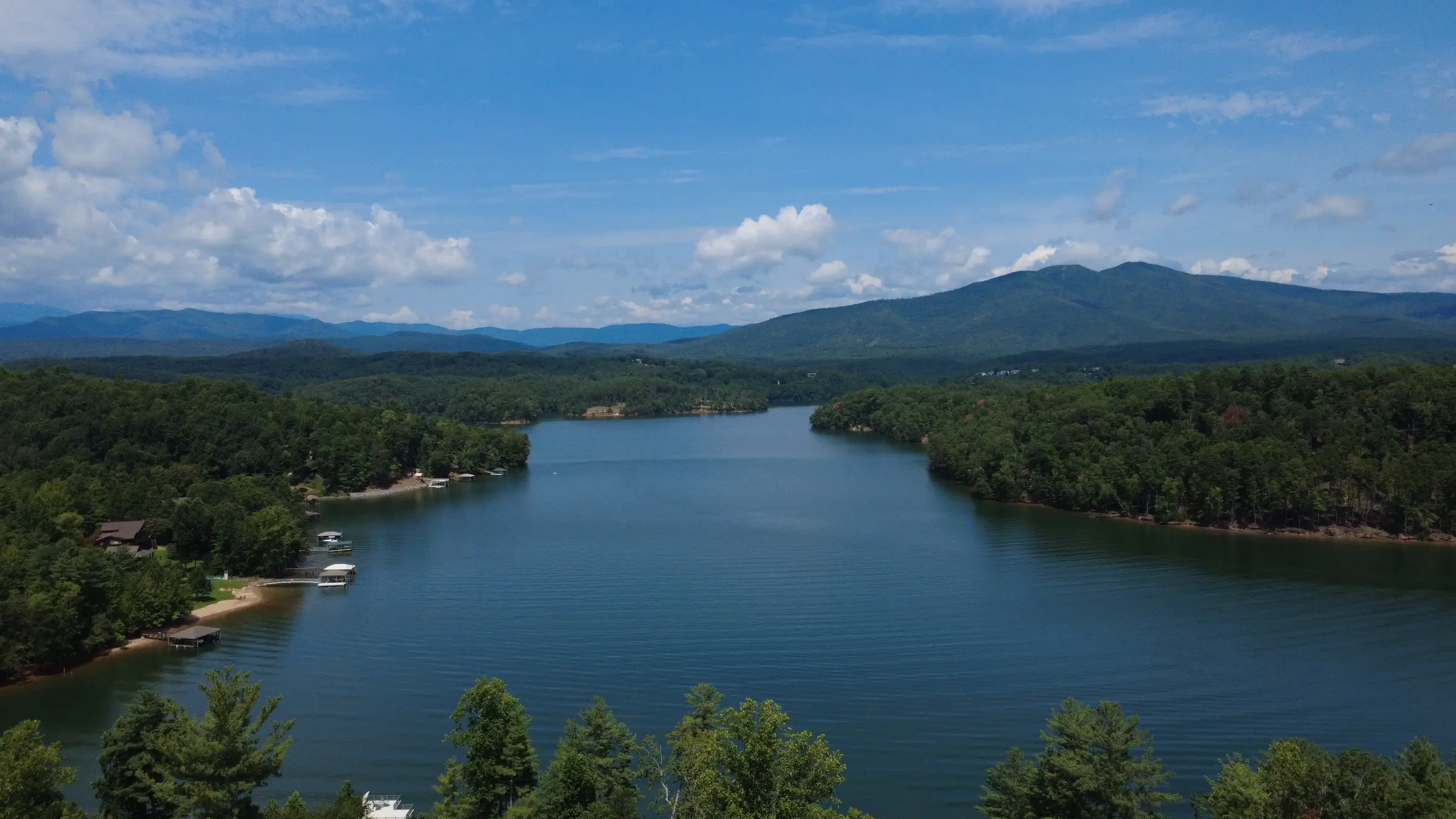 Lake and Blue Ridge Mountains near Asheville, NC, where AVL Inspections does well water testing